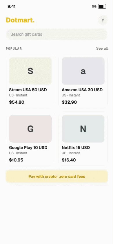 Customer paying with crypto at a merchant checkout